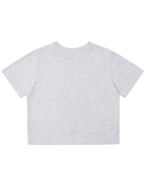 MATCHGLOBE(マッチグローブ)の「スリーフラワークロップTシャツ(ライトグレー)(Tシャツ/カットソー・レディース・その他・FREE)」の2枚目の写真