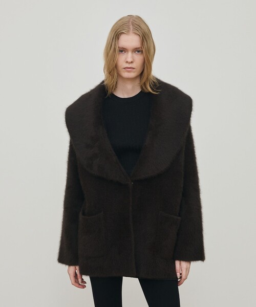 フォックスカシミヤ ショールカラーコート（その他アウター）｜DES