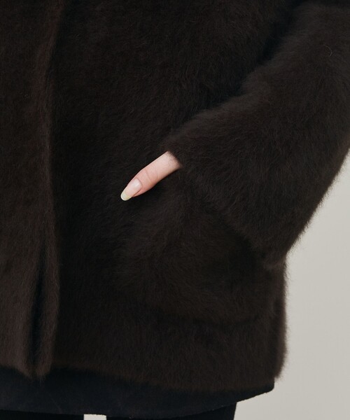 DES PRES(デ・プレ)の「フォックスカシミヤ ショールカラーコート(その他アウター・レディース・ブラック/ダークブラウン/グレー・FREE)」の12枚目の写真
