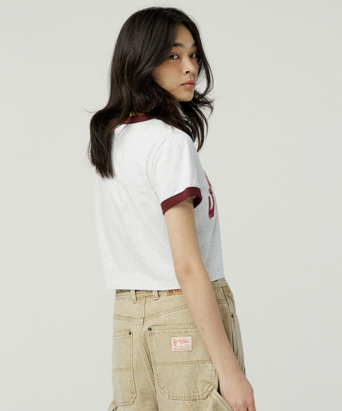 MAGOODGAN（メックウッドガン）の「ルディア 3623 サクラメントアッシュホワイト クロップリンガー半袖Tシャツ（Tシャツ/カットソー・レディース・その他・MEDIUM/SMALL）」の3枚目の写真