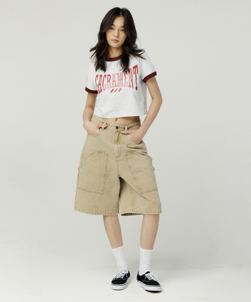 MAGOODGAN（メックウッドガン）の「ルディア 3623 サクラメントアッシュホワイト クロップリンガー半袖Tシャツ（Tシャツ/カットソー・レディース・その他・MEDIUM/SMALL）」の4枚目の写真