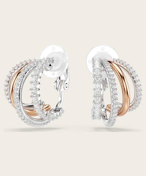 SWAROVSKI（スワロフスキー）の「【公式】【スワロフスキー】Hyperbola クリップイヤリング, ミックスカット, ホワイト, ミックスメタル仕上げ（イヤリング・レディース・ホワイト・ONE SIZE）」の3枚目の写真