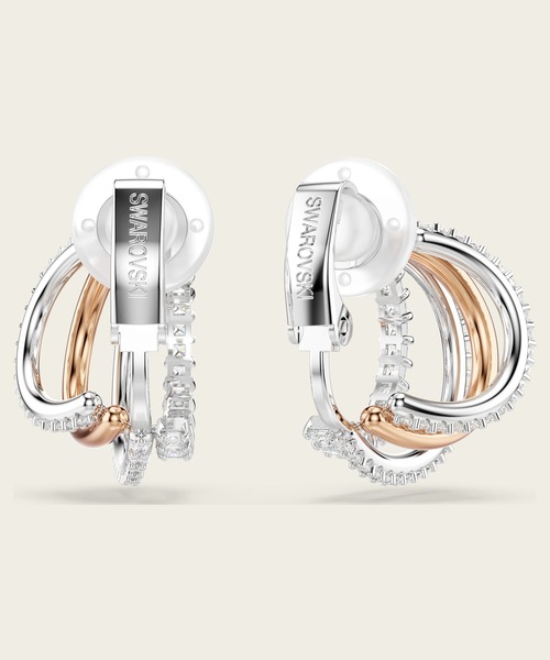 SWAROVSKI（スワロフスキー）の「【公式】【スワロフスキー】Hyperbola クリップイヤリング, ミックスカット, ホワイト, ミックスメタル仕上げ（イヤリング・レディース・ホワイト・ONE SIZE）」の5枚目の写真
