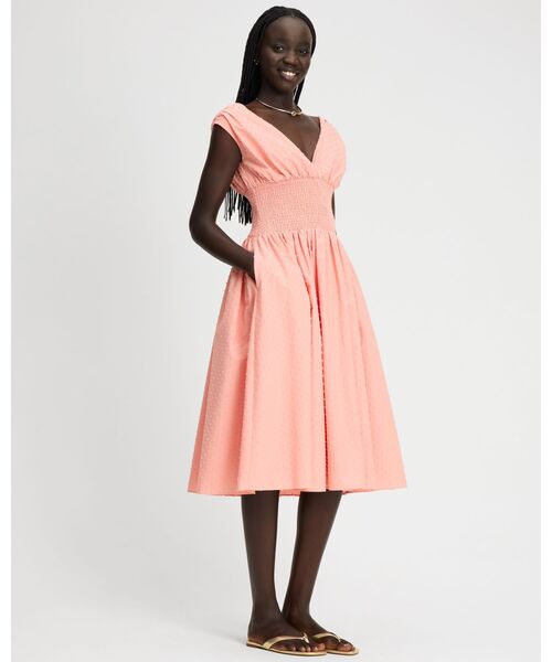 ❨新品❩ kate spade スイス ドット スモックド ミディ ドレス kate spade new york（ケイトスペード ニューヨーク）の「スイス