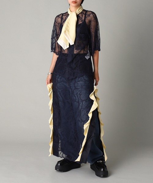 TOGA PULLA（トーガ　プルラ）の「TOGA PULLA Lace blouse TP252-FJ223（シャツ/ブラウス・レディース・ネイビー・36）」の4枚目の写真