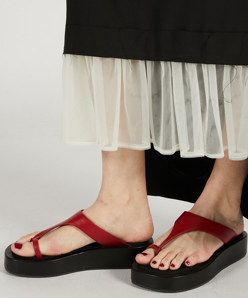 PRANK PROJECT（プランクプロジェクト）の「【2026Spring Pre-Order】プラットフォームトングサンダル / Platform Tongs Sandals（サンダル・レディース・ブラック/ホワイト/レッド・36/37/38）」の4枚目の写真