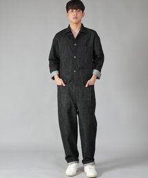 SAINTCREW（セントクルー）の「Overround Tapered Cargo Jumpsuit OT-502C Black Denim BKS（つなぎ/オールインワン・メンズ）」