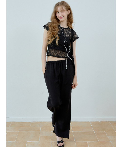 HHIPS(ダブルヒップス)の「Linen pants (black)(スラックス・レディース・その他・FREE)」の2枚目の写真