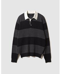 CABLE RUGBY KNIT BLACK/CHARCOAL