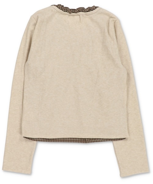 SPINNS（スピンズ）の「重ね着いらずで即可愛い♪リボン付きレイヤード風カットソー（Tシャツ/カットソー・レディース・ベージュ/ブラウン/ネイビー/オフホワイト・ONESIZE）」の9枚目の写真