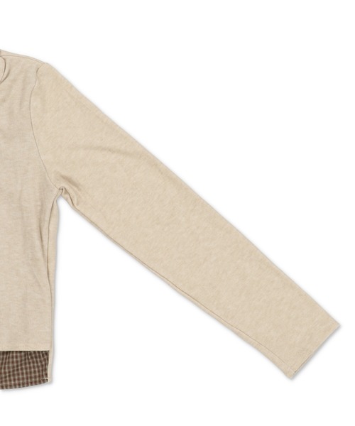 SPINNS（スピンズ）の「重ね着いらずで即可愛い♪リボン付きレイヤード風カットソー（Tシャツ/カットソー・レディース・ベージュ/ブラウン/ネイビー/オフホワイト・ONESIZE）」の11枚目の写真