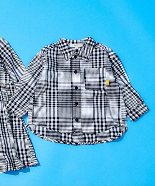 Seraph(セラフ)の「【リンク】まいにちシャツ_ジュニア対応(シャツ/ブラウス・キッズ・サックスブルー/チェック・140/130/120/110/100/90/80)」の2枚目の写真