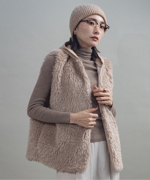 セール】ニットフード ファーベスト（ベスト）｜lodie（ロディ）の