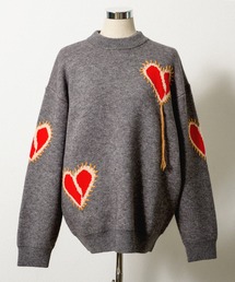 Revo. | Revo. ブロークン ハート ステッチデザイン ルーズニット プルオーバー(ニット/セーター)