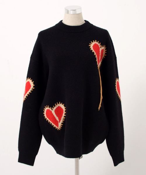 Revo.（レボ）の「Revo. ブロークン ハート ステッチデザイン ルーズニット プルオーバー（ニット/セーター・メンズ・グレー/ブラック/ブラウン・FREE）」の11枚目の写真