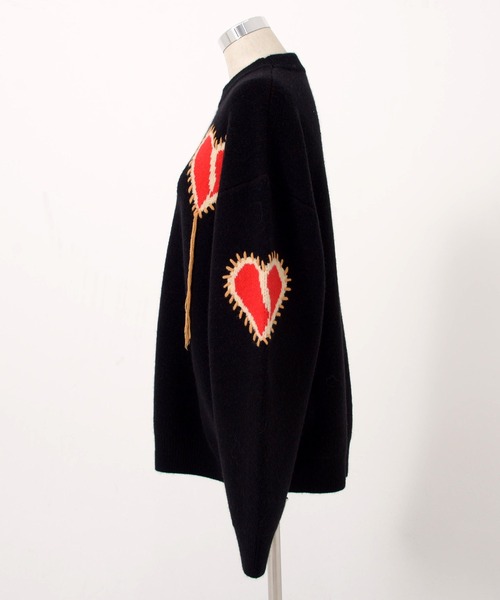 Revo.（レボ）の「Revo. ブロークン ハート ステッチデザイン ルーズニット プルオーバー（ニット/セーター・メンズ・グレー/ブラック/ブラウン・FREE）」の12枚目の写真