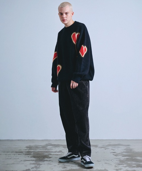 Revo.（レボ）の「Revo. ブロークン ハート ステッチデザイン ルーズニット プルオーバー（ニット/セーター・メンズ・グレー/ブラック/ブラウン・FREE）」の8枚目の写真