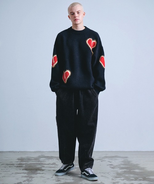 Revo.（レボ）の「Revo. ブロークン ハート ステッチデザイン ルーズニット プルオーバー（ニット/セーター・メンズ・グレー/ブラック/ブラウン・FREE）」の10枚目の写真