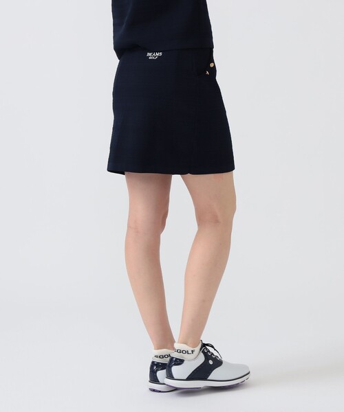 BEAMS GOLF（ビームスゴルフ）の「PURPLE LABEL / ケーブル ボーダー ニット スカート（スカート・レディース・ネイビー/ホワイト・LARGE/MEDIUM/SMALL）」の2枚目の写真