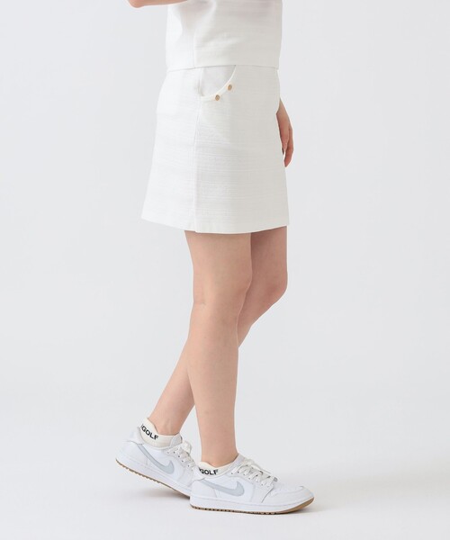 BEAMS GOLF（ビームスゴルフ）の「PURPLE LABEL / ケーブル ボーダー ニット スカート（スカート・レディース・ネイビー/ホワイト・LARGE/MEDIUM/SMALL）」の5枚目の写真