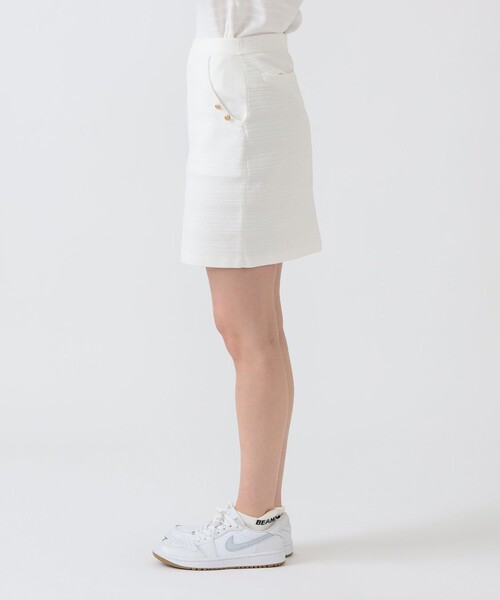 BEAMS GOLF（ビームスゴルフ）の「PURPLE LABEL / ケーブル ボーダー ニット スカート（スカート・レディース・ネイビー/ホワイト・LARGE/MEDIUM/SMALL）」の8枚目の写真