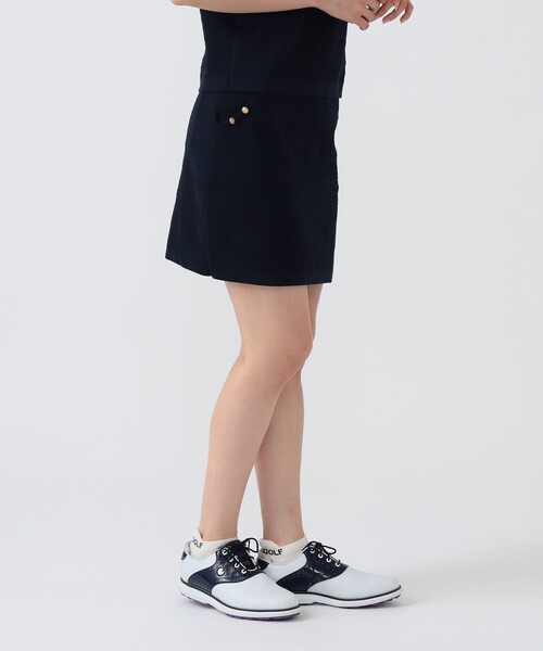 BEAMS GOLF（ビームスゴルフ）の「PURPLE LABEL / ケーブル ボーダー ニット スカート（スカート・レディース・ネイビー/ホワイト・LARGE/MEDIUM/SMALL）」の16枚目の写真