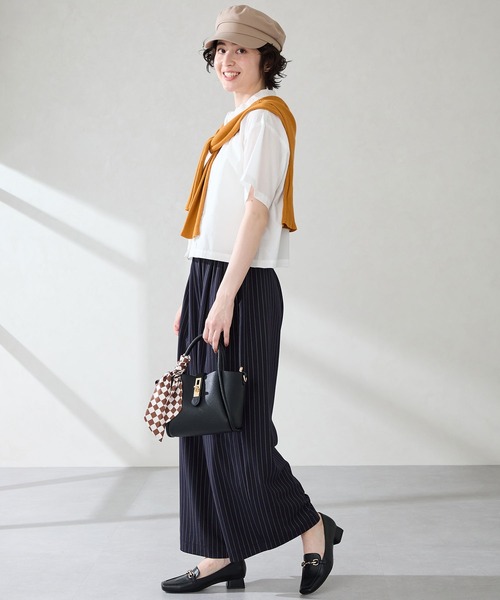 31 Sons de mode（トランテアン　ソン　ドゥ　モード）の「ギャザーハンドチェーン付きバッグ（ショルダーバッグ・レディース・ブラック/ベージュ/ブルー・ﾌﾘ-）」の5枚目の写真