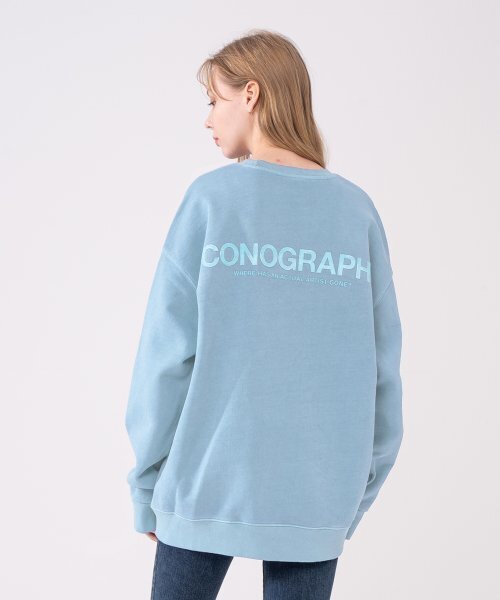 ICONOGRAPHY(アイコノグラフィー)の「ピグメントヘビーコットントリニティSKBL(スウェット・レディース・スカイブルー・MEDIUM/LARGE/X-LARGE)」の1枚目の写真