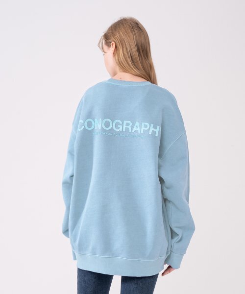 ICONOGRAPHY(アイコノグラフィー)の「ピグメントヘビーコットントリニティSKBL(スウェット・レディース・スカイブルー・MEDIUM/LARGE/X-LARGE)」の3枚目の写真