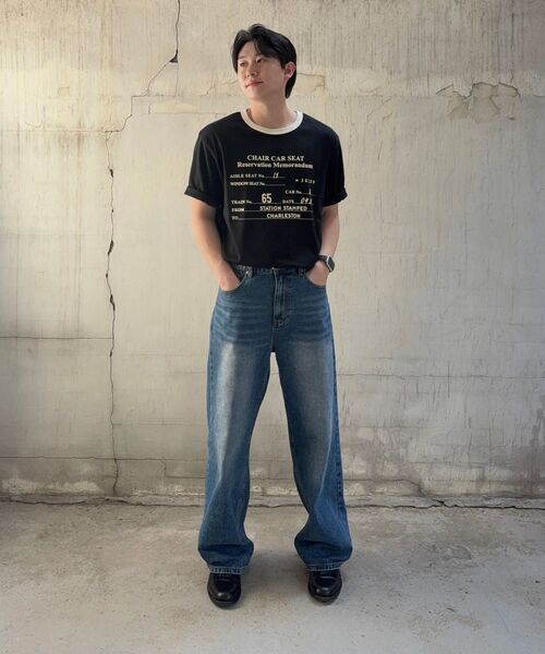 MUDSALT(マッドソルト)の「CHARLESTON リンガーTシャツ ブラック(アイボリー)(Tシャツ/カットソー・レディース・その他・1/2/3)」の14枚目の写真
