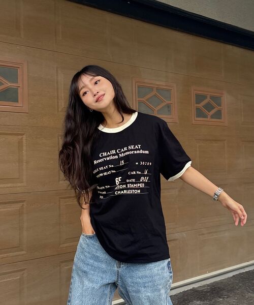 MUDSALT(マッドソルト)の「CHARLESTON リンガーTシャツ ブラック(アイボリー)(Tシャツ/カットソー・レディース・その他・1/2/3)」の10枚目の写真