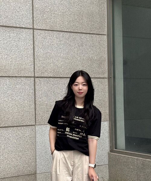 MUDSALT(マッドソルト)の「CHARLESTON リンガーTシャツ ブラック(アイボリー)(Tシャツ/カットソー・レディース・その他・1/2/3)」の8枚目の写真