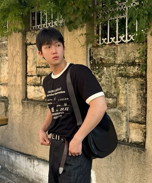 MUDSALT(マッドソルト)の「CHARLESTON リンガーTシャツ ブラック(アイボリー)(Tシャツ/カットソー・レディース・その他・1/2/3)」の2枚目の写真