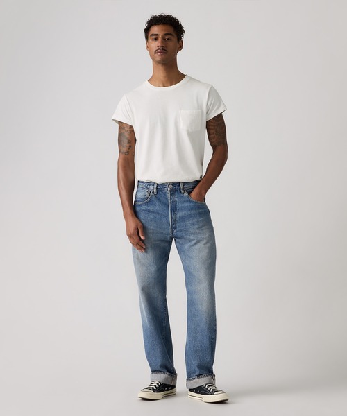 Levi's(リーバイス)の「Levi's/リーバイス LEVI'S(R) VINTAGE CLOTHING 1955 501(R) ORIGINAL ジーンズ ライトインディゴ(デニムパンツ・メンズ・インディゴブルー・W28 L32/W36 L32/W34 L32/W32 L32/W30 L32)」の2枚目の写真