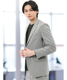 TAKA-Q | 【ストレッチ 手洗い可能】タカキュー ポンチ 2ボタンジャケット ライトグレー(セットアップ可能)(スーツジャケット)