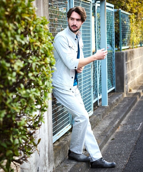 HIDEAWAYS NICOLE（ハイダウェイニコル）の「ライトオンスストレッチデニム７分袖Gジャン（デニムジャケット・メンズ・オフホワイト/インディゴブルー/ブルー・X-LARGE/LARGE/MEDIUM）」の5枚目の写真