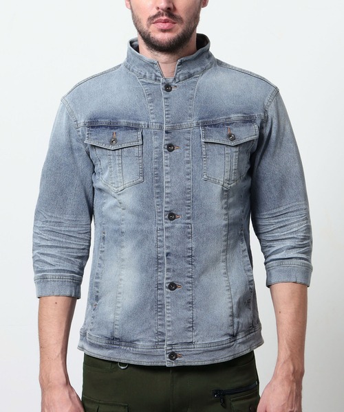 HIDEAWAYS NICOLE（ハイダウェイニコル）の「ライトオンスストレッチデニム７分袖Gジャン（その他アウター・メンズ・オフホワイト/インディゴブルー/ブルー・X-LARGE/LARGE/MEDIUM）」の7枚目の写真