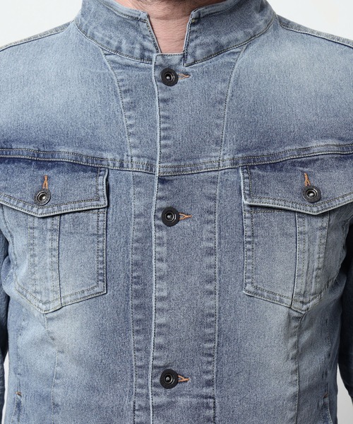 HIDEAWAYS NICOLE（ハイダウェイニコル）の「ライトオンスストレッチデニム７分袖Gジャン（その他アウター・メンズ・オフホワイト/インディゴブルー/ブルー・X-LARGE/LARGE/MEDIUM）」の14枚目の写真