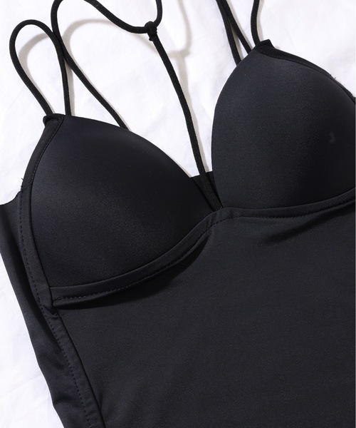 Lace Ladies(レースレディース)の「ソリッドカラー Vネック カップ付き ホルター キャミソール(キャミソール・レディース・ホワイト/ブラック/グレー・FREE)」の9枚目の写真