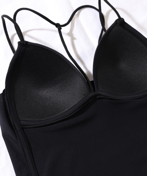 Lace Ladies(レースレディース)の「ソリッドカラー Vネック カップ付き ホルター キャミソール(キャミソール・レディース・ホワイト/ブラック/グレー・FREE)」の12枚目の写真