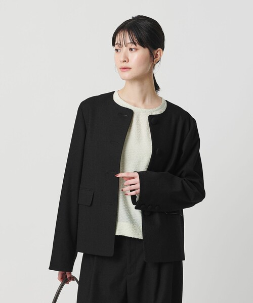 BEAUTY&YOUTH UNITED ARROWS（ビューティーアンドユースユナイテッドアローズ）の「ツイードライク ノーカラージャケット（ノーカラージャケット・レディース・ブラック/その他1・S/XS/M）」の2枚目の写真