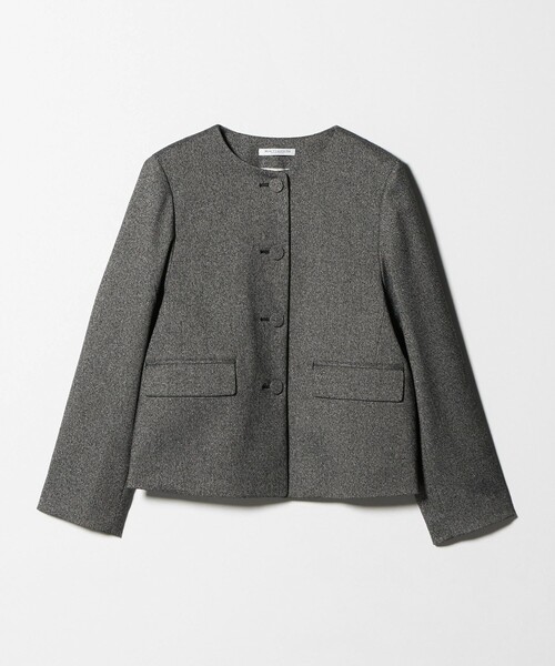 ツイードライク ノーカラージャケット（ノーカラージャケット