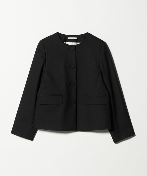 ツイードライク ノーカラージャケット（ノーカラージャケット