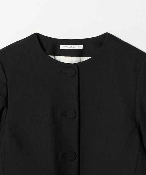 ツイードライク ノーカラージャケット（ノーカラージャケット