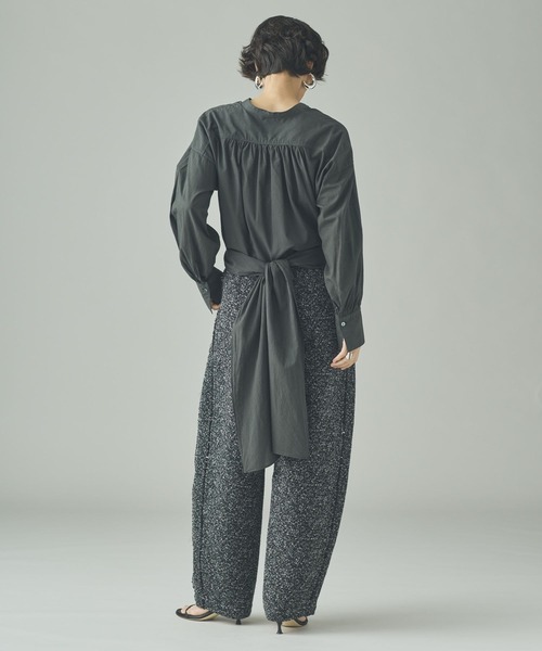 Curensology（カレンソロジー）の「Curensology(カレンソロジー)/ローンカシュクールブラウス（シャツ/ブラウス・レディース・ホワイト/チャコールグレー・FREE）」の9枚目の写真