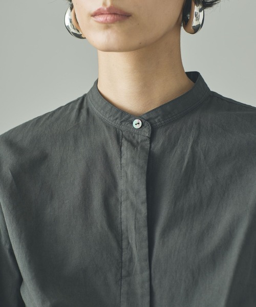 Curensology（カレンソロジー）の「Curensology(カレンソロジー)/ローンカシュクールブラウス（シャツ/ブラウス・レディース・ホワイト/チャコールグレー・FREE）」の10枚目の写真