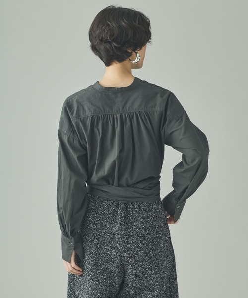 Curensology（カレンソロジー）の「Curensology(カレンソロジー)/ローンカシュクールブラウス（シャツ/ブラウス・レディース・ホワイト/チャコールグレー・FREE）」の13枚目の写真