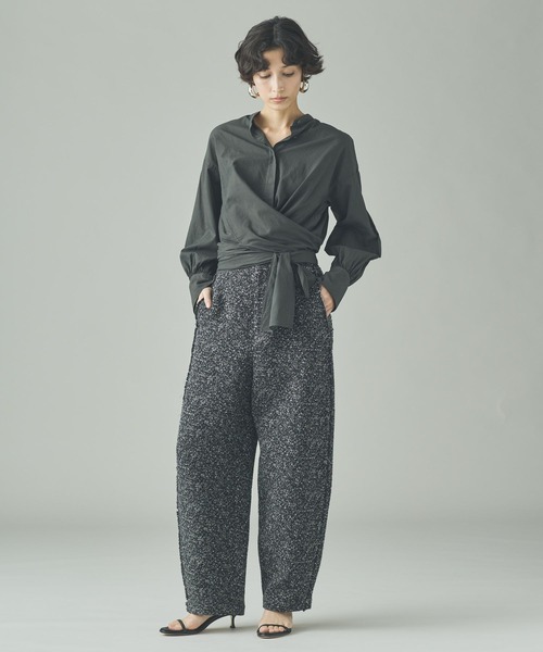 Curensology（カレンソロジー）の「Curensology(カレンソロジー)/ローンカシュクールブラウス（シャツ/ブラウス・レディース・ホワイト/チャコールグレー・FREE）」の14枚目の写真