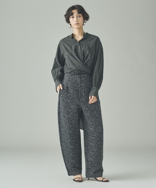 Curensology（カレンソロジー）の「Curensology(カレンソロジー)/ローンカシュクールブラウス（シャツ/ブラウス・レディース・ホワイト/チャコールグレー・FREE）」の7枚目の写真