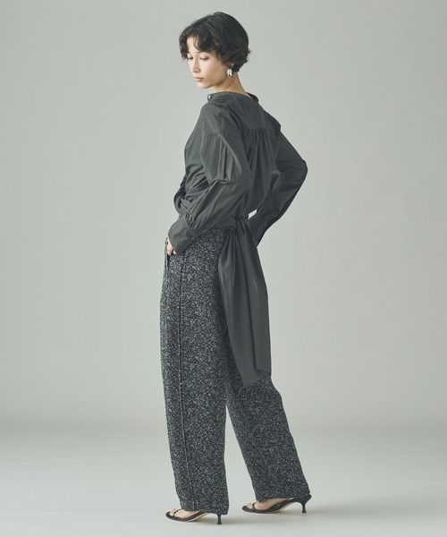 Curensology（カレンソロジー）の「Curensology(カレンソロジー)/ローンカシュクールブラウス（シャツ/ブラウス・レディース・ホワイト/チャコールグレー・FREE）」の8枚目の写真